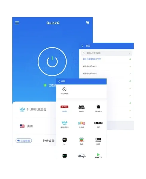 QuickQ VPN 节点调度架构图